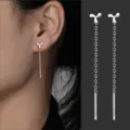 S999 Sterlingsilber Lange Quaste Ohrkette Minimalist Ohrringe Damen Schmuck Elegant - Windmühle