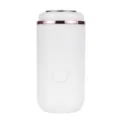 Portable mini electric shaver for men USB rechargeable compact rotary razor white. - White