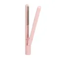 Mini pink hair straightener portable curling iron for bangs and styling travel use daily care - Pink