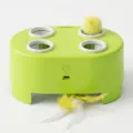 Interactive electronic cat toy smart cheese shape automatic teasing feather pet toy - Green