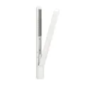 Portable mini hair straightener and curling iron in white, compact styling tool. - White