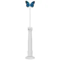 Electric suction cup butterfly cat teaser toy with rotating wire and cute bear base for pets. - Green