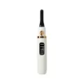 Portable electric heated eyelash curler, rechargeable white gold makeup tool beauty device - White