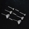 S925 Sterling Silber Drachenklaue Zirkon Ohrstecker Minimalistische Runde Diamant Ohrschmuck - Krappenfassung-Stil / 5mm Packung / Silber