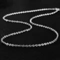 S925 Sterlingsilber Kette Damen Elegant Glänzend Schlüsselbeinkette Modeschmuck - 55cm (Kettenstärke 1.7mm / Ca. 2.55g) / Weißgold