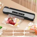 Home wireless portable vacuum sealer machine for food preservation with digital display and cutter - Charging Model with 10 Vacuum Bags / Black