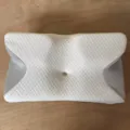 Ergonomic Butterfly Memory Foam Pillow White Cervical Pillow for Neck Pain Relief - Pillowcase (Insert Not Included) / Light Gray