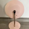 Pink LED desktop makeup mirror with round base, rechargeable vanity mirror for dorm and bedroom use. - 815 Pink (Diameter 21.5cm)