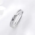 S925 Sterling Silber Paar Ring Minimalistisch Lucky Buchstabe Graviert Romantisches Geschenk - Einstellbar Offen / s925 Silber Herren