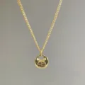 S925 sterling silver mini lucky bag pendant necklace Chinese style retro clavicle chain - Gold