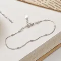Silver snake chain bracelet for women, sparkling sterling silver jewelry variant style. - Single Layer Snake Bone Bracelet / White Gold