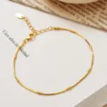 S925 sterling silver aurora snake bone bracelet, sparkling minimalist jewelry for women. - Single Layer Snake Bone Bracelet / Gold