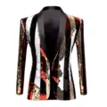 Chaqueta de traje con lentejuelas rayadas coloridas para hombre fiesta DJ club top - S / Como se muestra