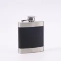 Tragbarer Flachmann aus Edelstahl mit schwarzem Mattfinish, ideal für Outdoor-Camping und Reisen. - 3 oz / 90 ml / Mitte schwarz lackiert