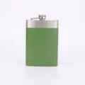 Stainless steel hip flask 9 oz green portable pocket whiskey container outdoor camping - Green