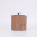 Stainless steel hip flask detail wood grain pattern portable pocket alcohol flask - Style 8