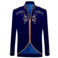 Chaqueta de terciopelo azul real para hombre con bordado dorado, traje de escena. - US S / Azul