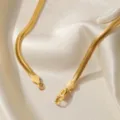 4mm goldene flache Schlangenkette Halskette für Damen und Herren, minimalistischer Schmuck. - 45cm (4mm Dicke / ca. 12,1g) / Gold