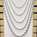 S925 Sterlingsilber Kordelkette Halskette minimalistisch Unisex vielseitig Schmuck - Platinsilber-45cm / Dicke 3.0mm / Ca. 12.5g