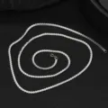 Silberne flache S-Kette Halskette minimalistischer einfacher Choker vielseitiger Schmuck - S-Flache Kette / 40cm (1.2mm) / Weißgold