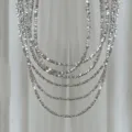 Silberne mehrlagige Choker Halskette mit glitzernden feinen Ketten Variante Design - Zerkleinerte Silberkette (Ca. 10.0g) / 2.0mm (40+5cm) / Silber