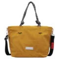 Grand sac cabas décontracté pour femme, élégant sac porté épaule bandoulière avec anses. - Jaune