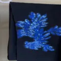 Pantalón de traje negro para hombre con aplique de lentejuelas azules, corte slim ajustado. - 165 / Azul