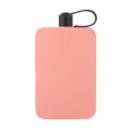 Portable flat stainless steel water bottle, 500ml slim pocket travel flask in pink color. - 500ml / Pink