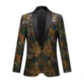 Blazer casual vintage en jacquard pour homme veste de costume slim élégante chic - Couleur Mixte