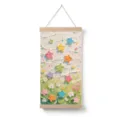 Ins style textured scroll painting with fresh floral and colorful stars canvas art. - Width 20 x Height 40 cm / Style 3