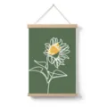 Nordic minimalist abstract sunflower line art hanging scroll canvas painting for home decor. - 11