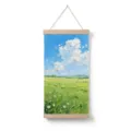Pintura al óleo de paisaje primaveril rollo colgante, decoración de pared estética curativa. - 11