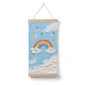 Lindo cuadro colgante de pared con textura de nube de arcoiris para la decoracion. - 12