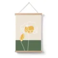 Nordic abstract floral hanging scroll painting, minimalist wooden wall art decor for living room. - 18