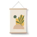 Nordic abstract geometric scroll painting, elegant botanical wall art hanging decor variant. - 20