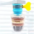 Kitchen faucet water filter with mineral stones anti-splash swivel tap nozzle extender 1pc - New Blue (Boxed)