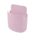 Pink wall mounted phone holder adhesive charging bracket remote control storage box - Round Bottom Pink