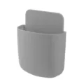 Wall Mounted Phone Holder Adhesive Remote Control Storage Box Gray Plastic Rack - Round Bottom Gray