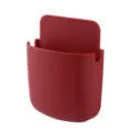 Wall-mounted phone holder storage box remote control organizer rack dark red sticky base - Round Bottom Burgundy