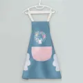 Waterproof kitchen apron for cooking with pockets and cute rabbit design variant blue color - Bag Packaging / Blue