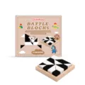 DOWMOO wooden puzzle blocks logic game set with 16 geometric pieces for kids learning. - Trapezoid 8pcs + Triangle 8pcs + Booklet 1pc