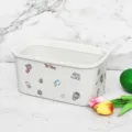 Cesta colgante de cama blanca de plástico organizador de litera de dormitorio caja - Blanco con pegatinas