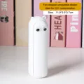 Mini ventilador de mano portátil plegable con orejas de gato y ojos divertidos recargable. - Blanco con ojos