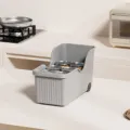 Scatola portaoggetti rotante in plastica grigia per armadietti e dispensa da cucina. - Stile Con Ruote / Grigio