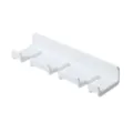 Support mural blanc adhésif sans perçage pour prises, brosses à dents et chargeurs. - Blanc