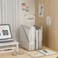 Organizador de libros de acrilico gris claro caja de almacenamiento de escritorio oficina. - Blanco Claro