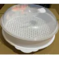 Plastik Mikrowelle Dampfgarer Korb mit klarem Deckel zum Garen von leckeren Broetchen. - Einlagiger Mikrowellen-Dampfgarer