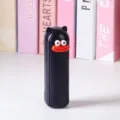 Mini ventilador plegable portátil recargable de mano diseño lindo ventilador de bolsillo USB viaje - Negro con ojos y boca