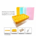 Ronde ijsblokjesvorm met PET opbergdoos en stofdicht deksel voor keuken gebruik. - Tropisch Oranje