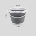 Cubo plegable portátil telescópico de plástico hogar exterior lavado de coches pesca - 3L / Gris